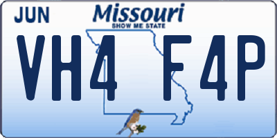 MO license plate VH4F4P