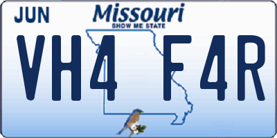 MO license plate VH4F4R