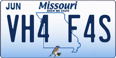 MO license plate VH4F4S