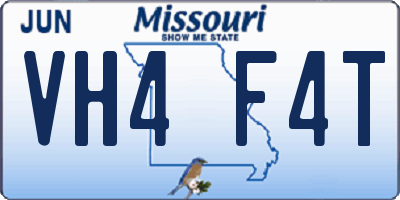 MO license plate VH4F4T