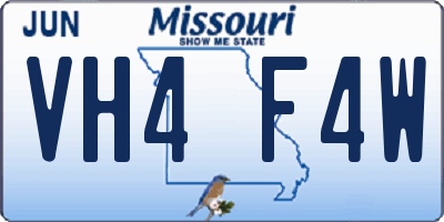 MO license plate VH4F4W