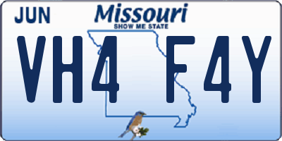 MO license plate VH4F4Y