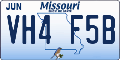 MO license plate VH4F5B
