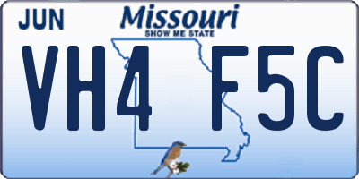 MO license plate VH4F5C