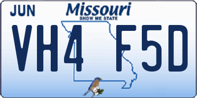 MO license plate VH4F5D