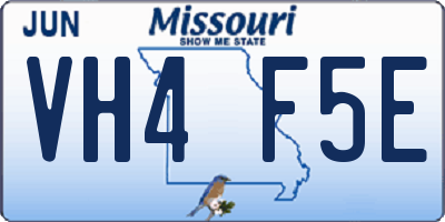MO license plate VH4F5E