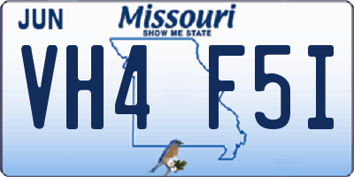 MO license plate VH4F5I