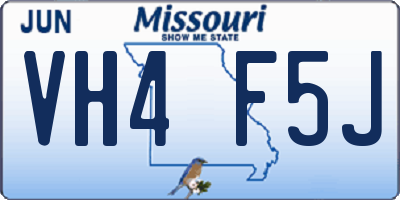 MO license plate VH4F5J
