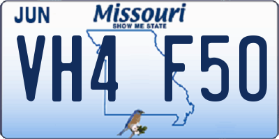 MO license plate VH4F5O