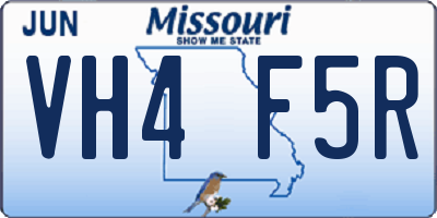 MO license plate VH4F5R