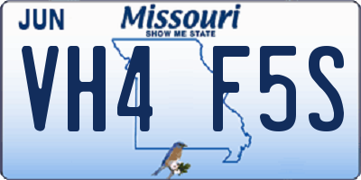MO license plate VH4F5S