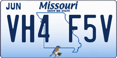 MO license plate VH4F5V