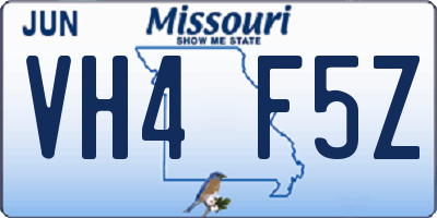 MO license plate VH4F5Z
