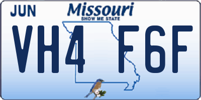 MO license plate VH4F6F