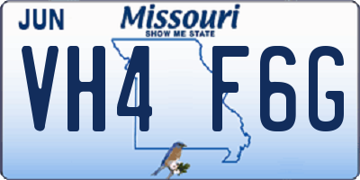 MO license plate VH4F6G