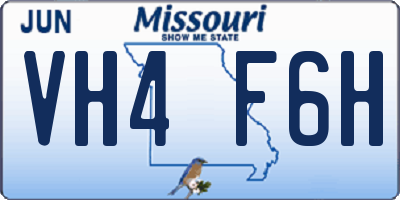 MO license plate VH4F6H