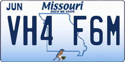 MO license plate VH4F6M