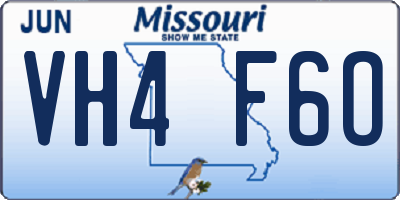 MO license plate VH4F6O