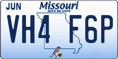 MO license plate VH4F6P