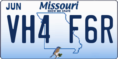 MO license plate VH4F6R
