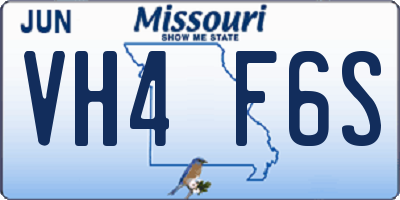 MO license plate VH4F6S