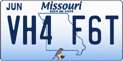 MO license plate VH4F6T