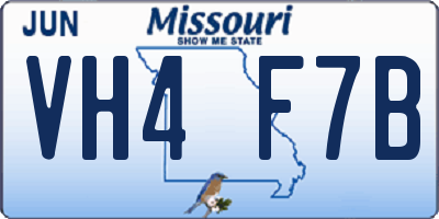 MO license plate VH4F7B