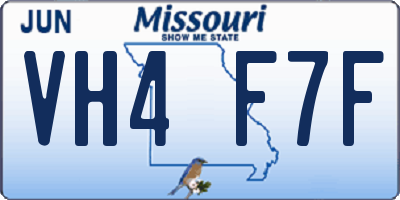 MO license plate VH4F7F