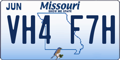 MO license plate VH4F7H