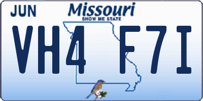 MO license plate VH4F7I