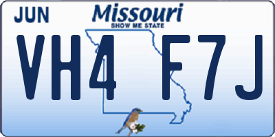 MO license plate VH4F7J