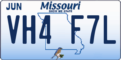 MO license plate VH4F7L