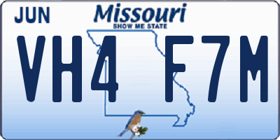 MO license plate VH4F7M