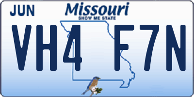 MO license plate VH4F7N