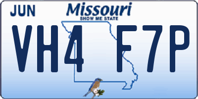 MO license plate VH4F7P