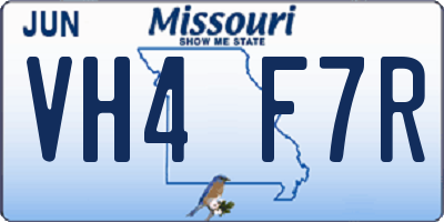 MO license plate VH4F7R