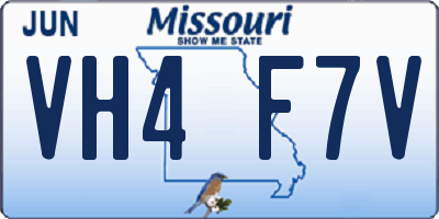 MO license plate VH4F7V