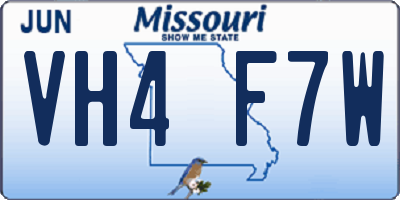 MO license plate VH4F7W