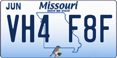 MO license plate VH4F8F