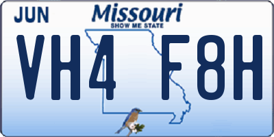 MO license plate VH4F8H