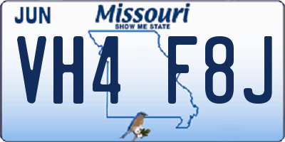 MO license plate VH4F8J