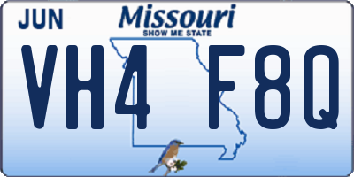 MO license plate VH4F8Q