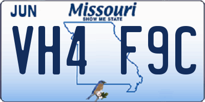 MO license plate VH4F9C