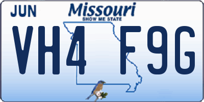 MO license plate VH4F9G