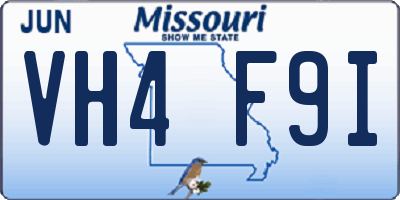 MO license plate VH4F9I