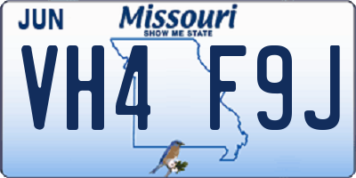 MO license plate VH4F9J