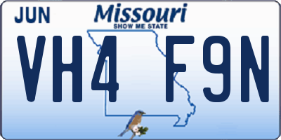 MO license plate VH4F9N