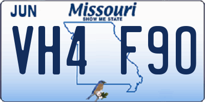 MO license plate VH4F9O