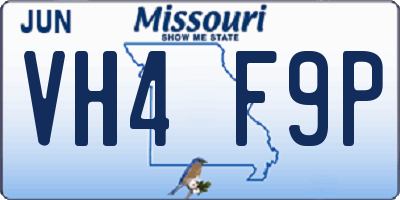 MO license plate VH4F9P