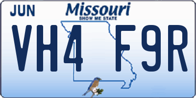 MO license plate VH4F9R